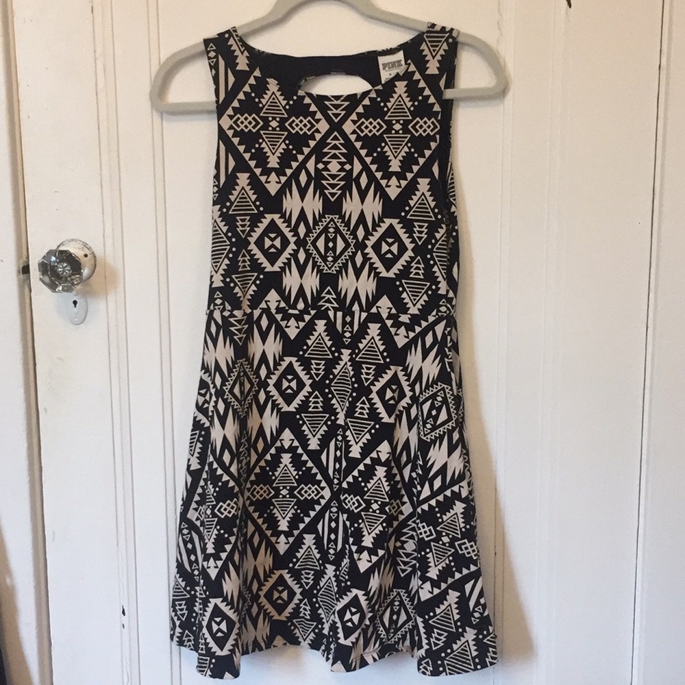 VS Pink Black and White Printed Dress